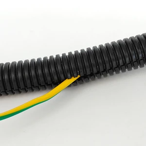 FYX Electrical Cable Management Convoluted Flexible Conduit PA Material Corrugated Hose Pipe Iron Wire Protection Cable