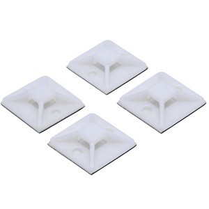 FSCAT Industry Heavy Duty Strong Back-Glue Self Adhesive Cable Zip Tie Mounts Kit 3M White Black Nylon 66 Wire Holder Easy