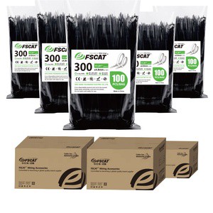 FSCAT High-Quality Nylon 66 Plastic Cable Ties 3.6*400mm Self-Locking Zip Tie Nylon Plastic Multifunctional Cable Ties Wrap