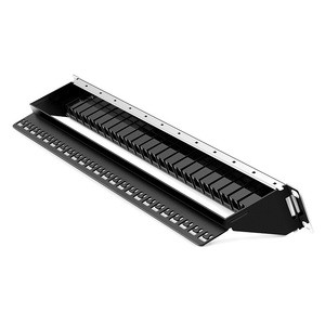48-Port 1RU CAT6 Network Patch Panel with Cable Management Bar Included Communication Cables