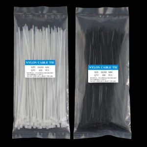 3.6x350 mm Length Plastic Zip Tie Resist Black Color Tie Wrap/Selflocking Nylon 66 Cable Ties