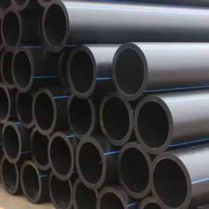 Factory Supply HDPE Pipe with Blue Strips 6 Inch High Pressure Durable Flexible Garden Use Pipe Fittings 1.5 Inch Custom Sizes