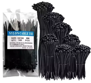 High Quality Self-Locking Heat Resistant Nylon Cable Ties 120mm 150mm 200mm Black White for Wire Management Electrical