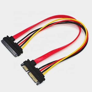 Custom Manufactory Wholesale 22pin 7+15P to 12Pin SA TA Splitter Copper Core PVC Insulated 150mm Data Cable for Computer Repair