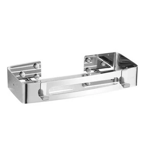 Stainless Steel Bracket Bathroom Storage Rack Self Adhesive Metal Shower Caddy Corner Shelves Hanging Basket