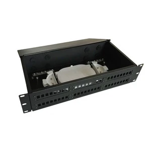 24 Port 19inch Fiber Optic Patch Panel SC SPCC Steel Material Clamshell-Type for FTTH Use Pull Type ODF Patch Panel
