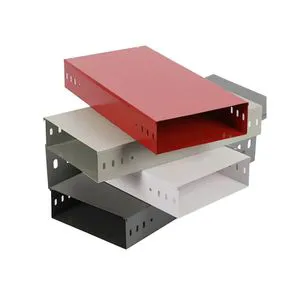Manufacturing Cable Tray Factory's Zinc Surface Steel Ventilated Perforated Cable Tray Bottom Punched Design 1000kg Load