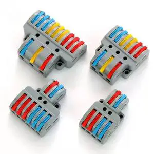 Fast Cable Connector 2 in 6 Out Small Cable Connector Push in Quick Connection Terminal Electrical Multiple Wire Connector