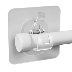 Adhesive Hooks for Door Curtain Telescopic Rods Drill-Free Stick-On Brackets, Clips, Crossbars, Curtain Rod Hooks & Fasteners