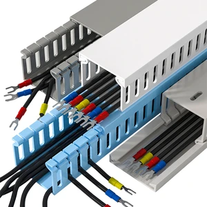 FSCAT Low Smoke Halogen Free PVC Plastic UV Resistant Fire Retardant Easy-installation Wiring Duct Industrial Electrical