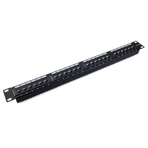 1U 24 Port Cat6A Shielded Patch Panel RJ45 Network Cable Patch Panel STP 19 Inch Rack Mount Modular Premium Patch Panel