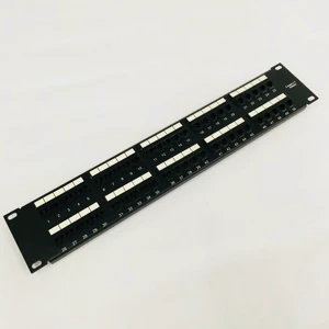 19 Inch 2U 50 Port Cat3 RJ11 Patch Panel 50 Ports RJ11 Telephone Patch Panel With 8P4C Voice Keystone Jack