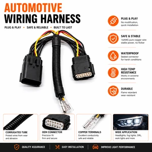 Wholesale Custom 12 Pin Waterproof Corrugated Pipe Cable Assembly Wiring Harness Auto Electrical Wire For Automotive