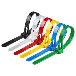 Releasable Adjustable Zip Tie Strap 4.8*150mm Reusable Wire Wraps Nylon Cable Ties
