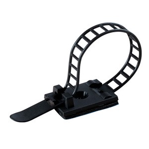 Lianyang ACT-17 Self-Adhesive PA66 Cable Clips 100PCS Durable Robust White/Black Adjustable Wire Organizer Fire-proof 94V-2 ROHS