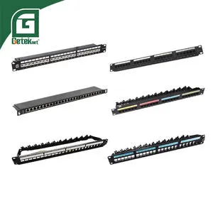 GETEKnet 24/48 Port UTP Cat5e/Cat6/Cat7 Unshielded RJ45 Patch Panel 90 Degree for Server/Engineering Room Networking ETL CE