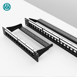 Enmane 1U 12 Port Unloaded Rj45 Network Patch Panel 10 Inch Rack Compatible Blank Patch Panel
