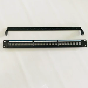 RJ45 24 Port Blank Patch Panel 24-port Empty Patch Panel Without Module for Cat5e Cat6 Cat6A Keystone Jack Installation