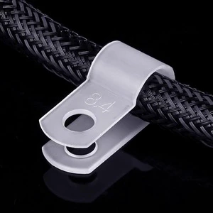 Thickened R-Type Wire Clamp & U-Type Cable Buckle Fixing Clips Nylon Material Sizes U-3.3mm/R-5.3mm