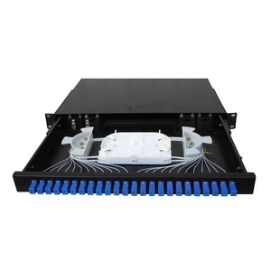 19 Inch 24 Port 48 Port Fiber Patch Panel 1U 2U 3U ODF Optic Fiber Patch Panel Rack Mounted Panel