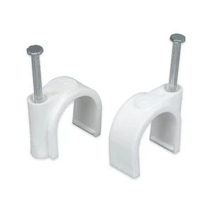 CHK-18MM Cable Clips Black and White Plastic Cable Clips with Steel Nail 18MM Size
