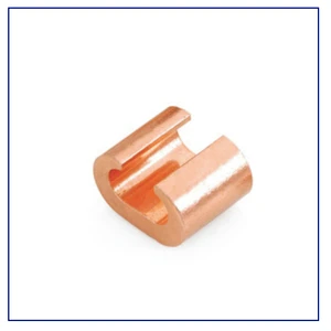 Brass C Crimp Connectors High Conductivity Copper Compression Joint for Earth Bonding and Lightning Protection Wire Systems