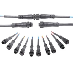 M12 Metal Male Female Electrical Cable Connector 2 3 4 5 6 8 Pin IP65 Waterproof