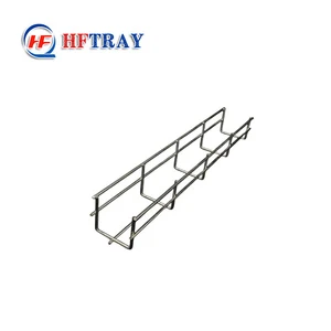 Economical HONG FENG Corrosion Resistant Steel 100mm X 50mm Ventilated Open Basket Wire Mesh High Capacity Custom Cable Tray