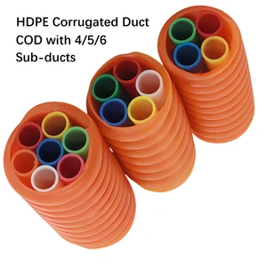 Custom Color & Length 4/5/6 Way HDPE Corrugated Optic Duct Microduct Bundle COD Conduit Pipe For Communication Networks