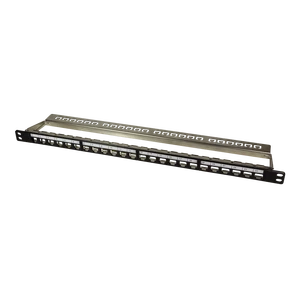 Flat Blank 19 Inch Patch Panel Frame For 24 Keystone Jacks, Ultra Thin 0.5U , Un-loaded , Black Color
