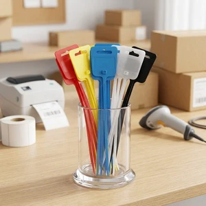 Hot Sale 4.8mm 200mm Various Colors Self Locking Cable Ties Plastic With Mark Label For Distinguish Item Cost Effective