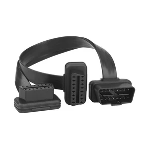 Custom Wire and Cable 1x Male Plug to 2X Female Connectors OBD2 Splitter 1 to 2 Y Adapter PVC Extension Cable 30CM ASW17