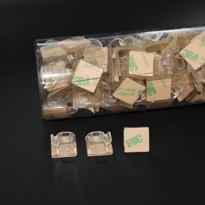 Manufacturer Direct Sales Self-Adhesive Cable Clips Transparent Pc Wire Organizer