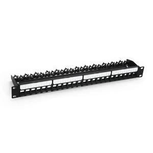 Supply Empty Patch Panel 19Inch 24 port RJ45 Patch Panel Coupler Network Ethernet Patch Panel with Back Bar