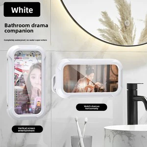 Waterproof Shower Mobile Phone Holder Wall & Bathtub Mount Bathroom Shower Water Proof Cell Phone Case Holder Bracket for Bath
