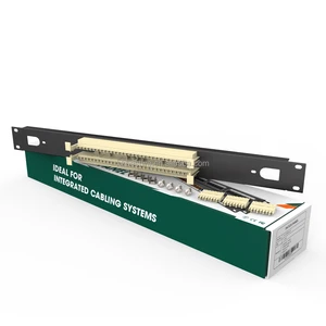 OEM/ODM 1U 19-Inch Rack-Mounted 110 Fiber Optic Patch Panel 50-Pair RJ45 Cross-Connect Distribution Frame CE/RoHS/FCC Certified