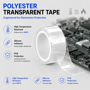 Polyester Film Electrical Insulation Tape with Silicone Adhesive for High Temperature Resistance Insulation, PCB Protection