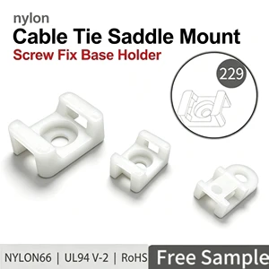 Nylon Fastener Saddle Cable Tie Mount PCB Wire Clamp Nylon66 UL94 V-2 Screw Fix Board Cable Holder PA66 Insulation RoHS White