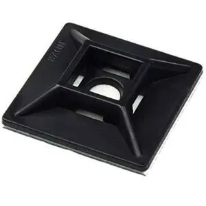 20x20mm Sticky Black Self Adhesive Nylon Plastic Zip Cable Wall Tie Bracket Wall Anchor Clip Clamp Mount