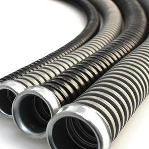 Flame Retardant PVC Coated Metal Flexible Conduit Excellent Flexibility Insulation Industrial Cable Protection Conduit