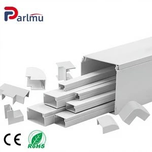 Fire Retardant Durable PVC Square Trunking Electrical Cable Duct for Wall Surface Mount Wiring Raceway Plastic Cable Tray