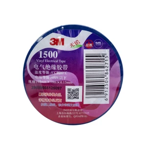 3M Temflex PVC Vinyl Electrical Insulating Tape 1500 for General Use 18mm*10M*0.13mm Black