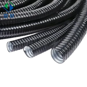 Zhongxuan Zj-33221 Black PVC Galvanized Steel Flexible Conduit IP54 Water Tight Fittings 3/4 in