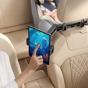 High Quality Mobile Phone Bracket iPad Car Headrest Mount Foldable Flexible Adjustable Long Arm Easy 360 Rotation Install