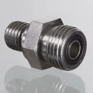 BSP-ORFS PFX Hydraulic Fitting Connector Carbon Steel New Condition Zinc Nickel Plated GEHRED Nipple with Thread Pressure