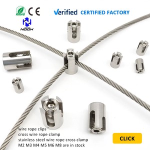Custom Stainless Steel Wire Rope Cross Fitting Slotted Collet Locking Buckle Precision Cable Clamp Hardware