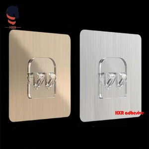 Strong Adhesive Single Sided Pressure Sensitive Acrylic Wall Mounting Hooks for Secure Shower Accessories Hanging Masking Use
