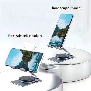 360 Degree Rotating Desktop Phone Tablet Holder, Aluminum Alloy Multifunctional Phone Base, Live Streaming Support Bracket