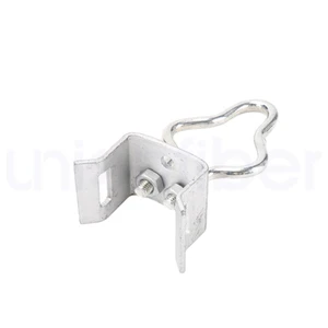 Pigtail Hook Suspension Bracket FTTH Fiber Optic Support Galvanized Steel High Strength Pole Mounting Power Line Hardware