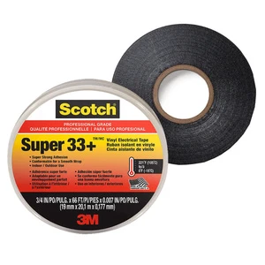 Black 3M Super 33 Adhesive Insulating 0.18mm PVC Vinyl Insulation Tape Cinta Aislante Electrica Super